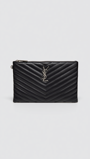 YSL Black Quilted Pouch