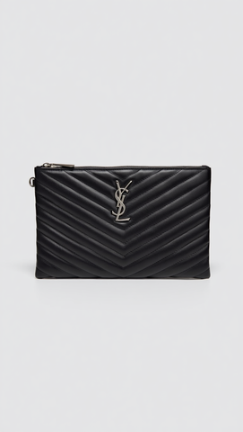 YSL Black Quilted Pouch
