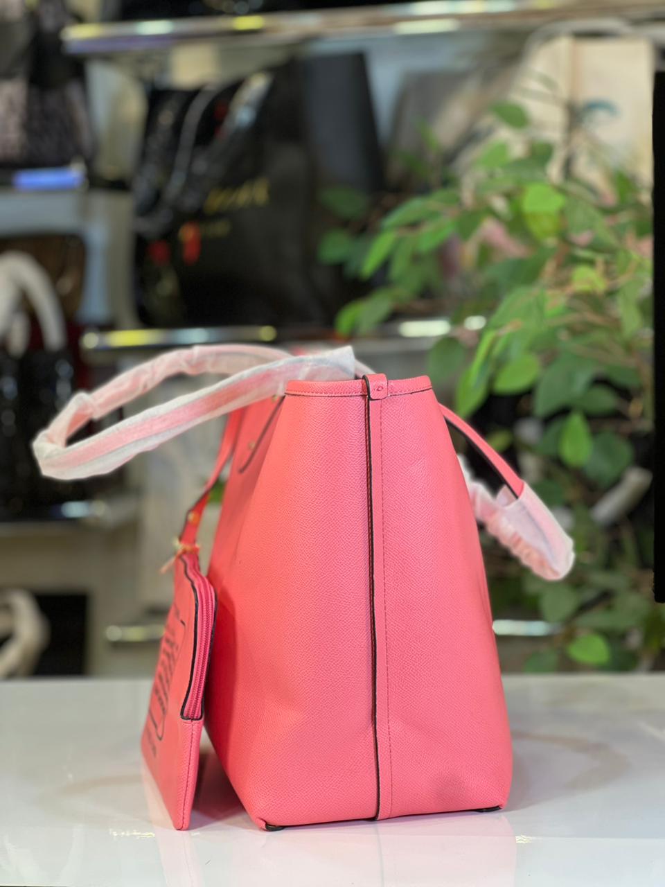 Coach-tote bag-Pink reversiabl