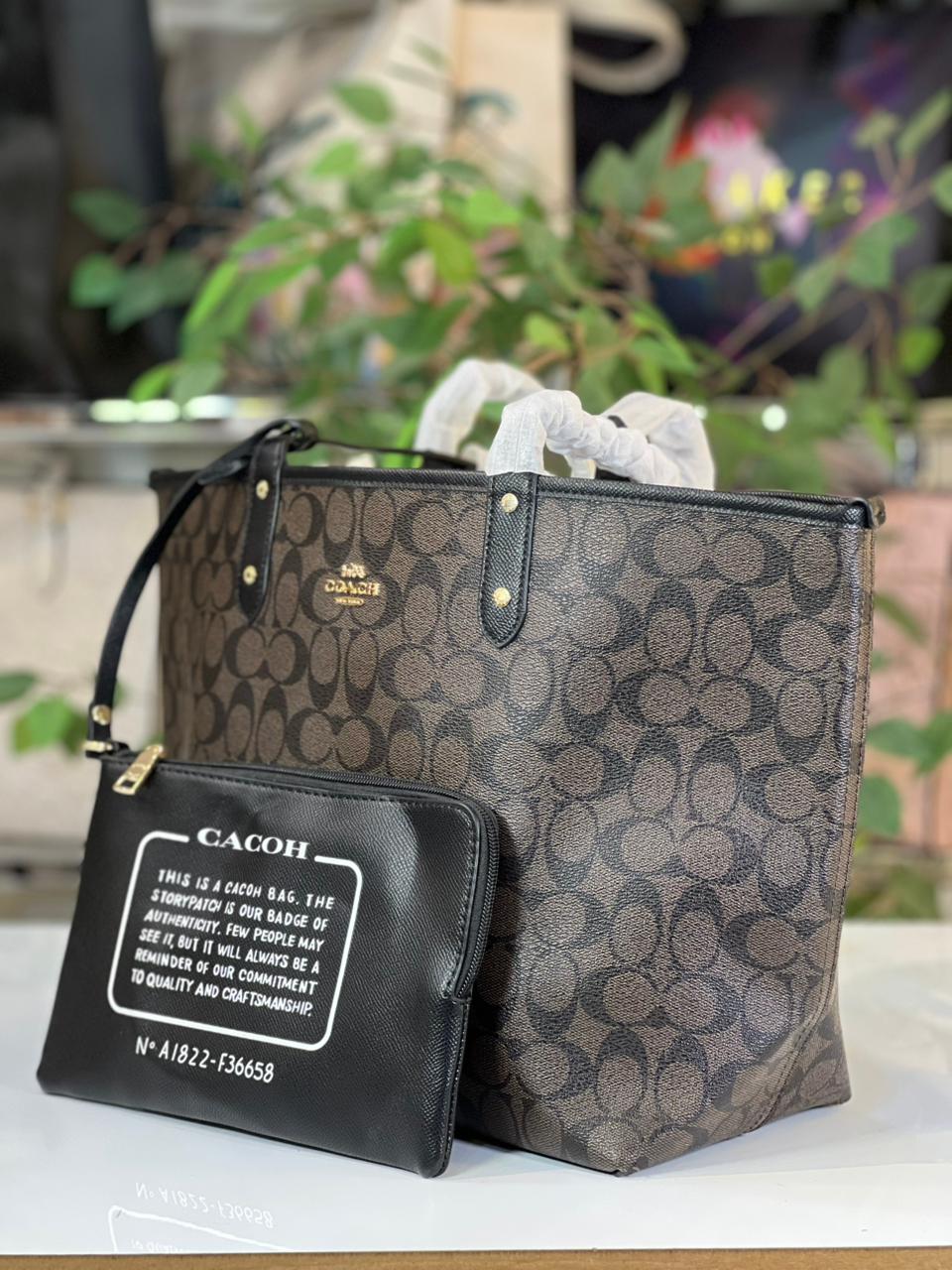 Coach-tote bag”black”
