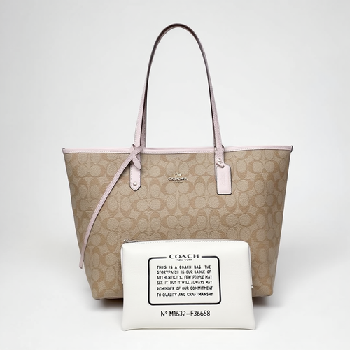 Coach Signature Canvas City Tote with Removable Pouch