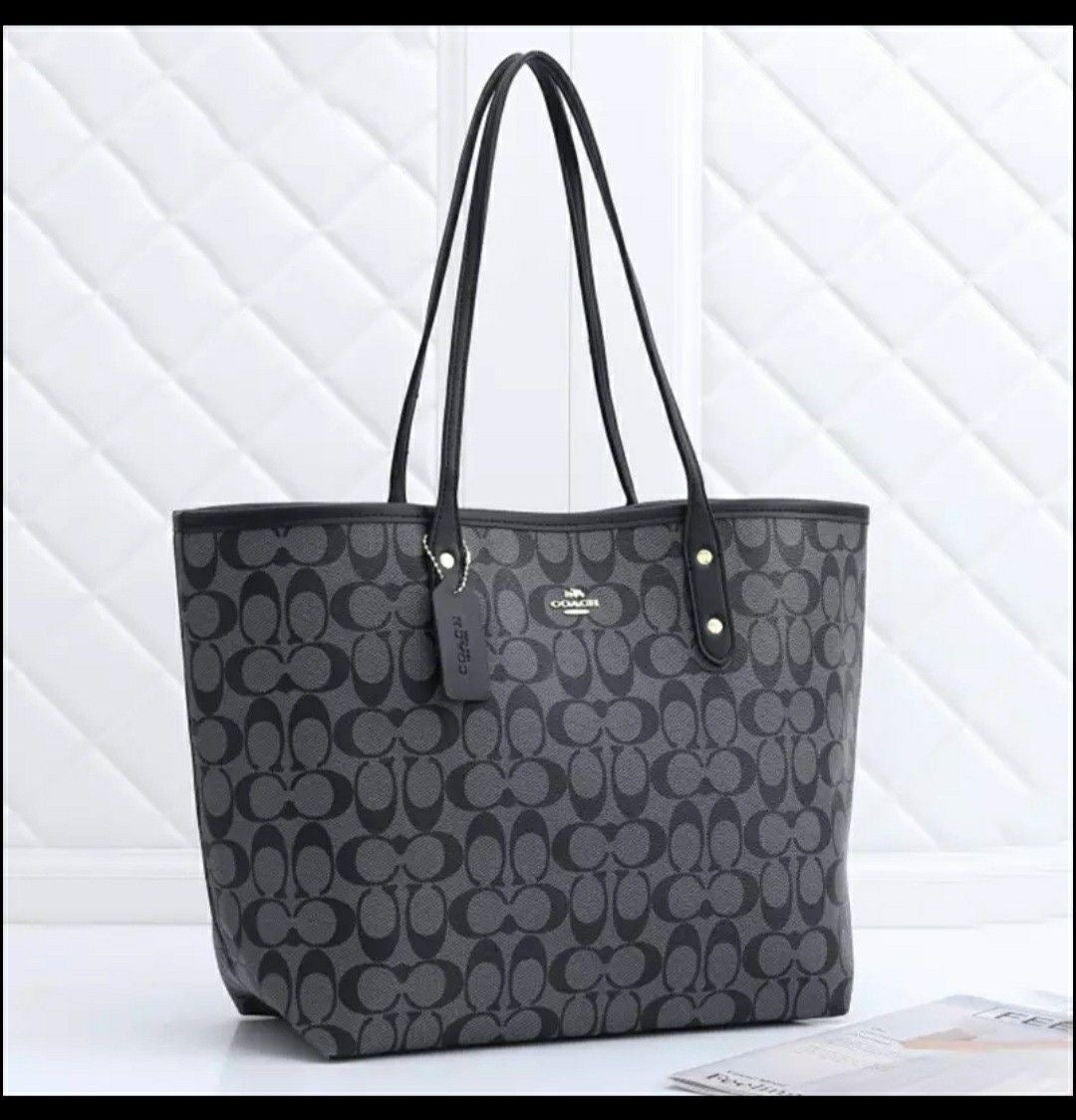 Coach Signature Canvas City Tote with Removable Pouch