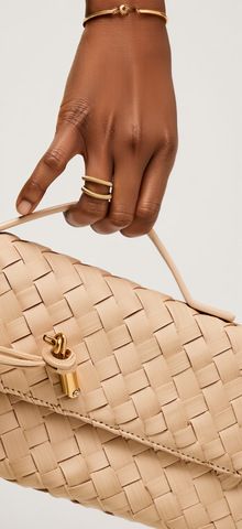 BOTTEGA-Key-Lock Woven Leather