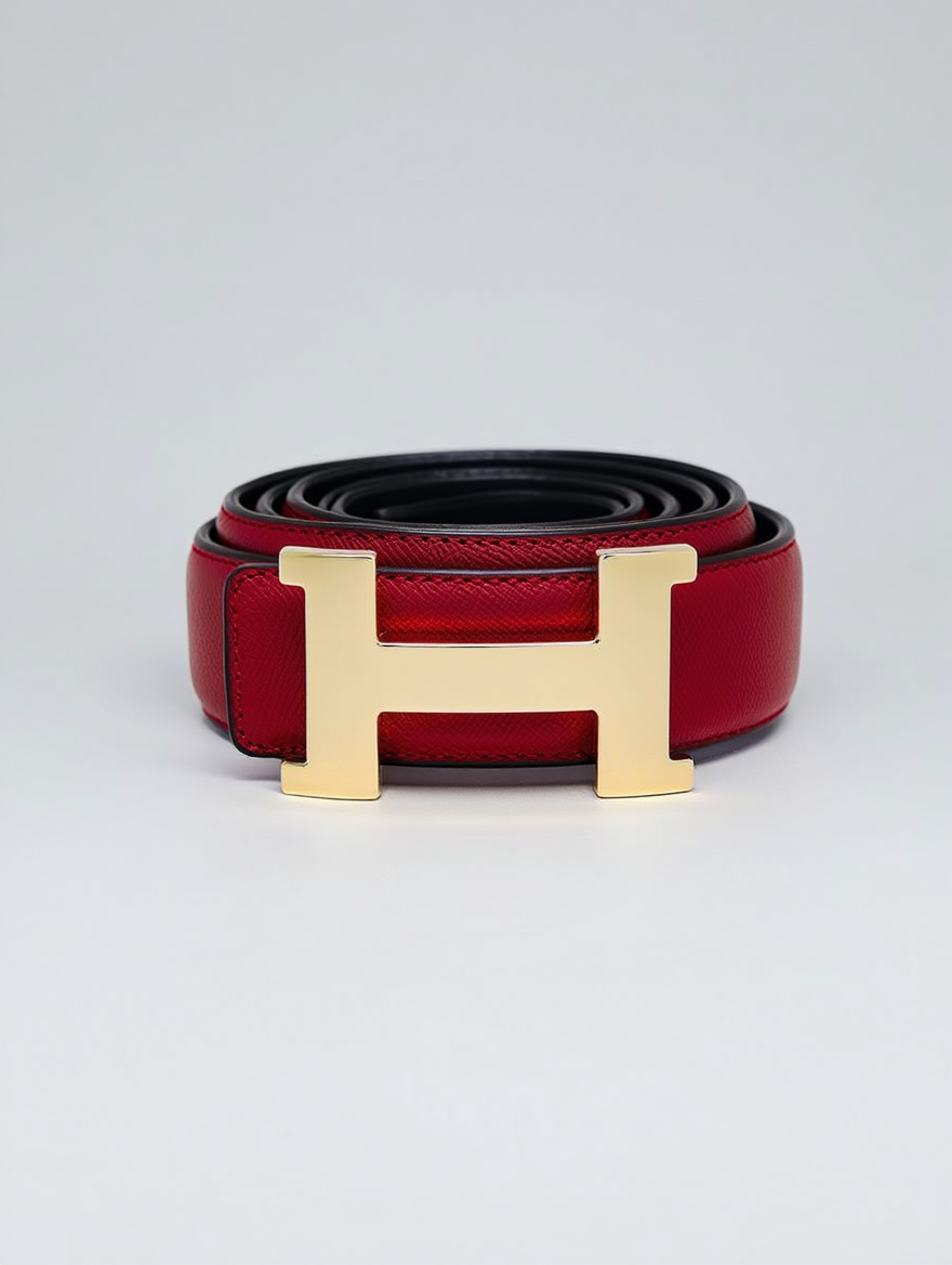 Hermès “H” Leather Belt – Gold Buckle