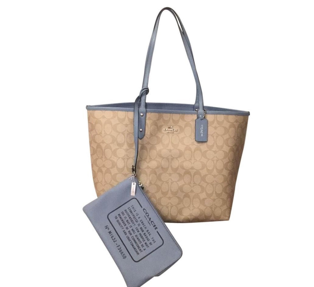Coach Signature Canvas City Tote with Removable Pouch