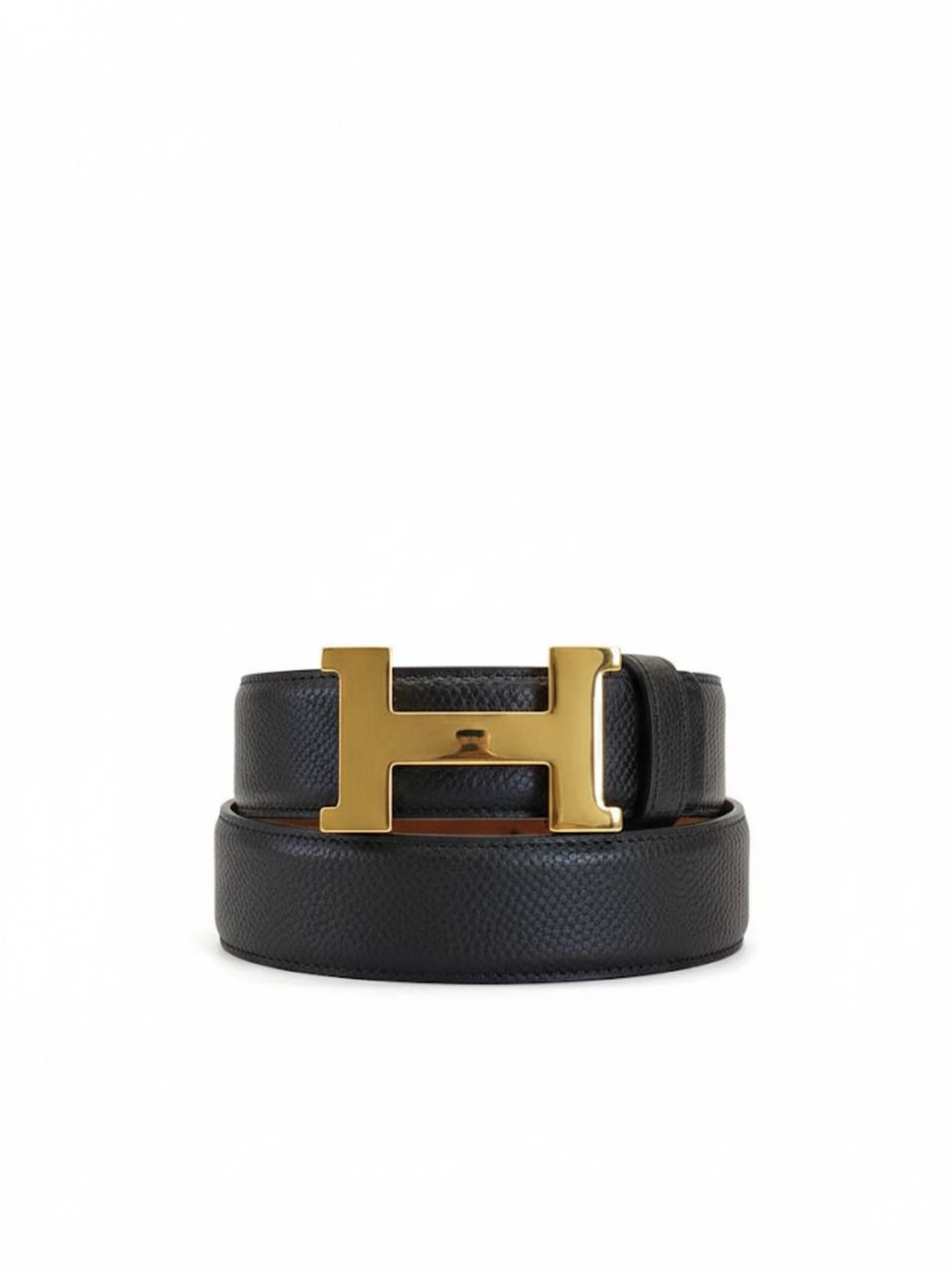 Hermès “H” Leather Belt – Gold Buckle