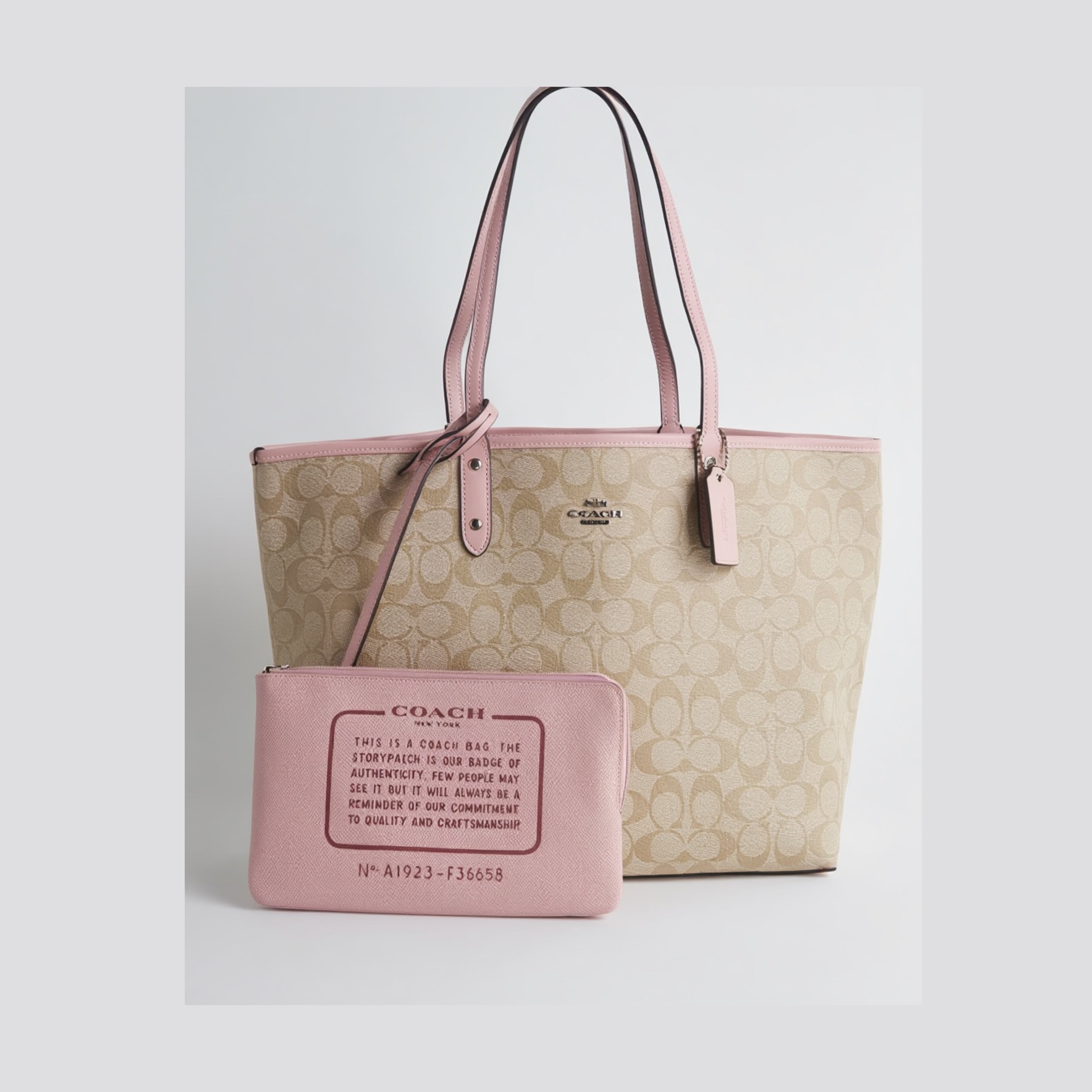 Coach Signature Canvas City Tote with Removable Pouch
