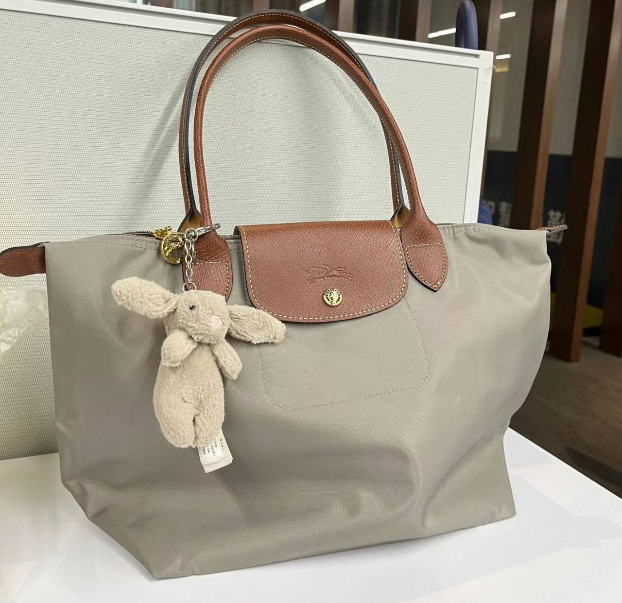 Longchamp-khaki Grey