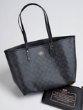 Coach Signature Canvas City Tote with Removable Pouch