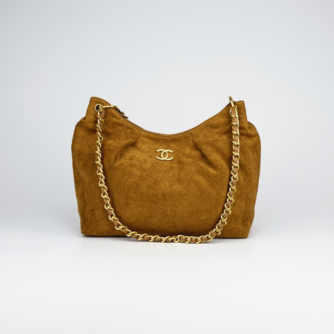 Chanel Quilted Hobo Bag (Black/Brown