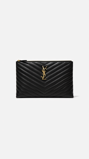 YSL Black Quilted Pouch