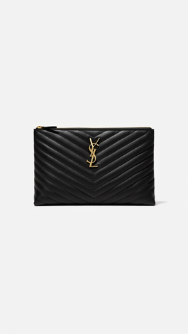 YSL Black Quilted Pouch