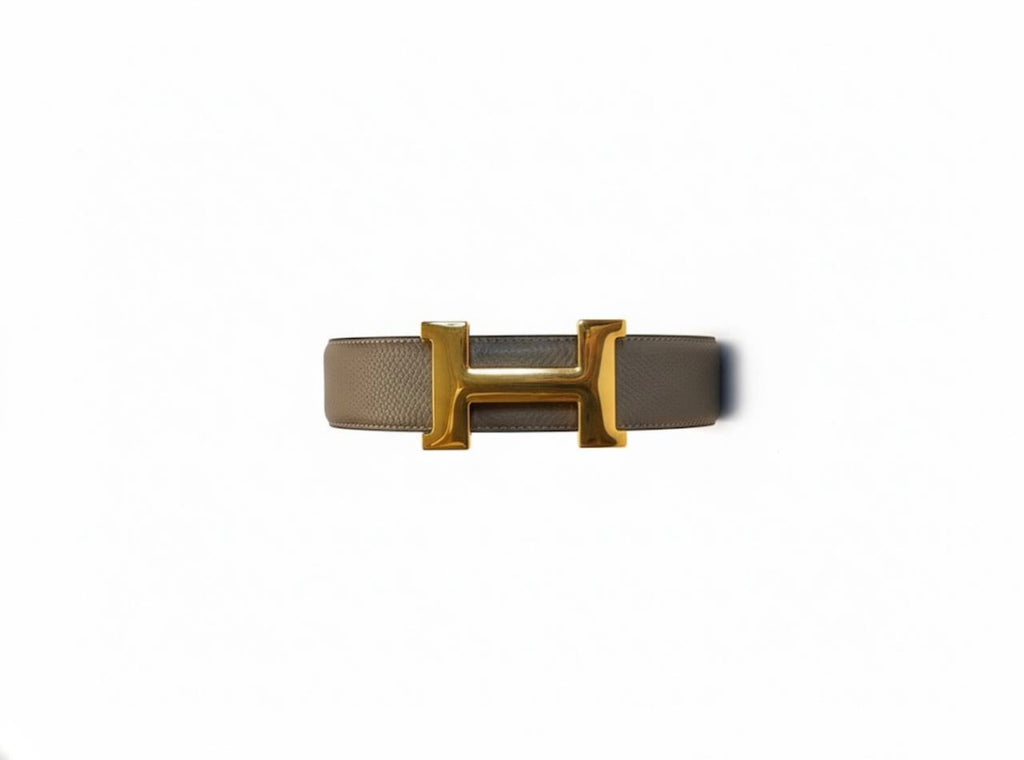 Hermès “H” Leather Belt – Gold Buckle