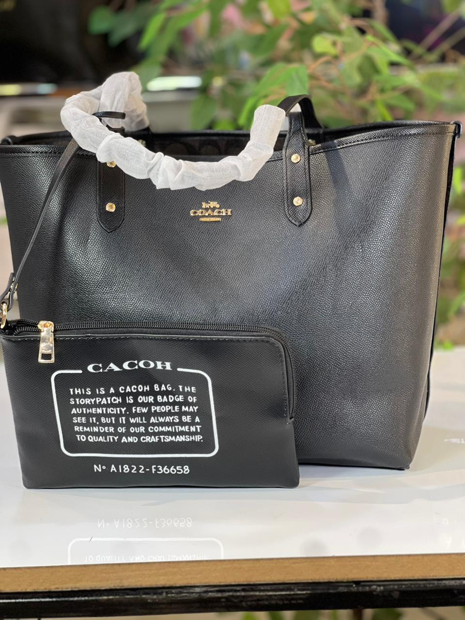 Coach-tote bag”black”