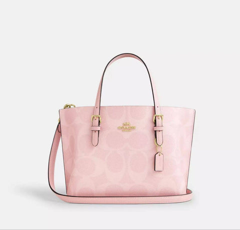 Coach Signature Monogram Small Tote - Blush Pink