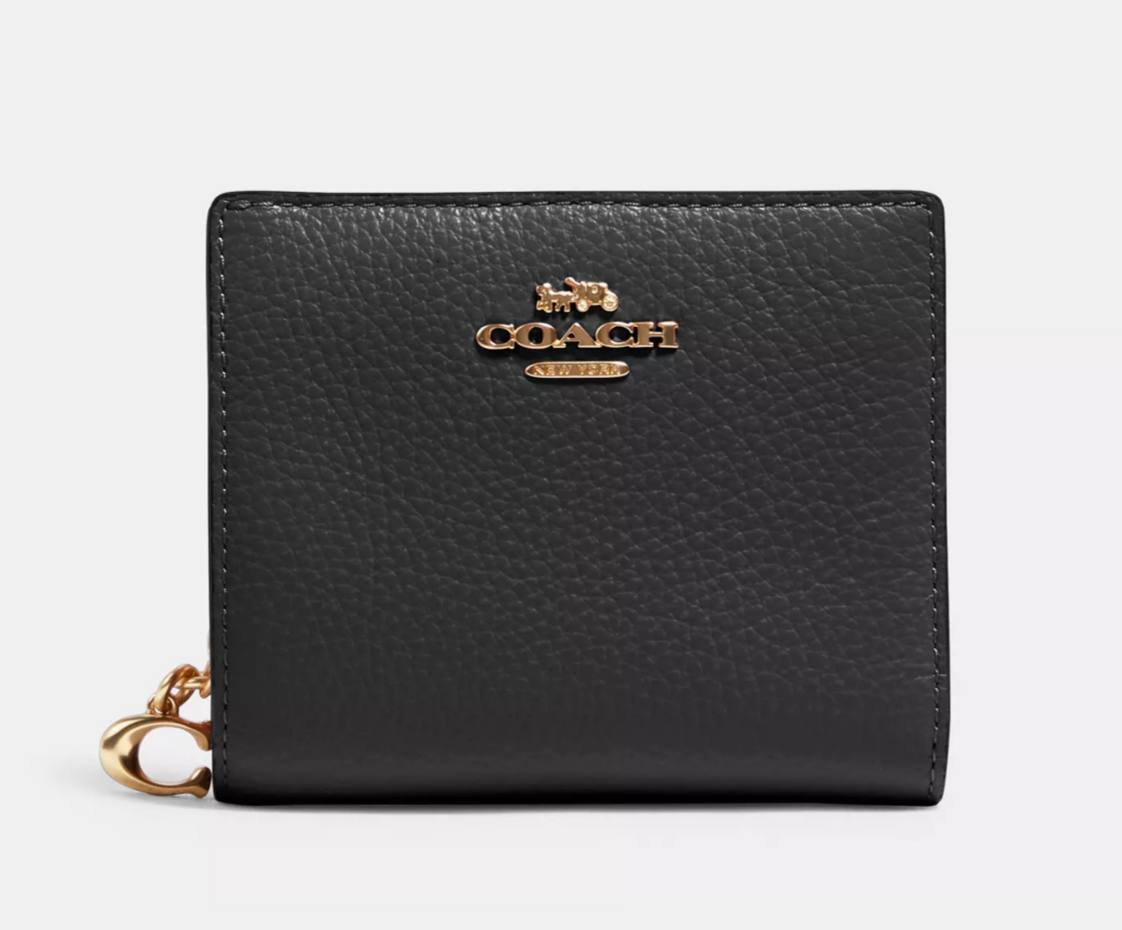 Coach Small Wallet with Key Ring – Black