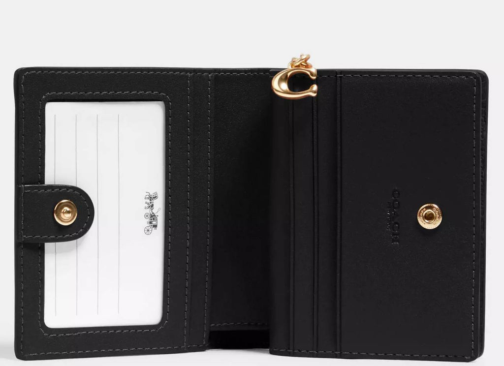 Coach Small Wallet with Key Ring – Black