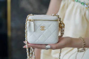 Chanel Vanity Case – Beige Quilted Leather