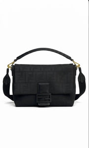 Fendi FF Canvas Baguette Crossbody