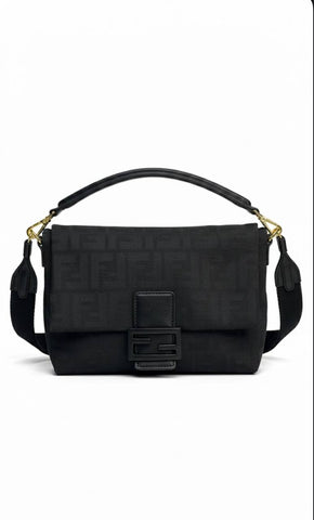 Fendi FF Canvas Baguette Crossbody