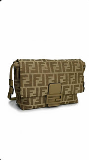Fendi FF Canvas Baguette Crossbody